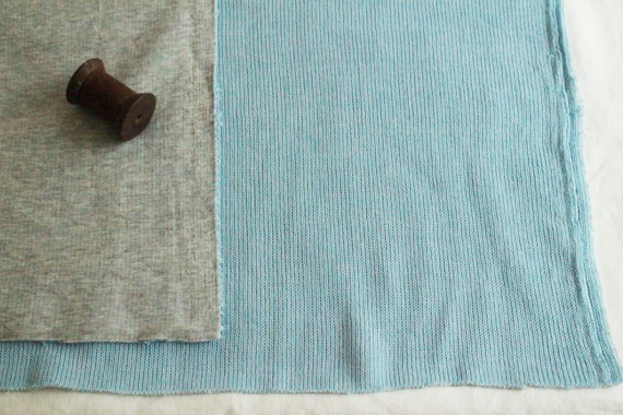 Jcコットンハイゲージダブルフェイスニット水色